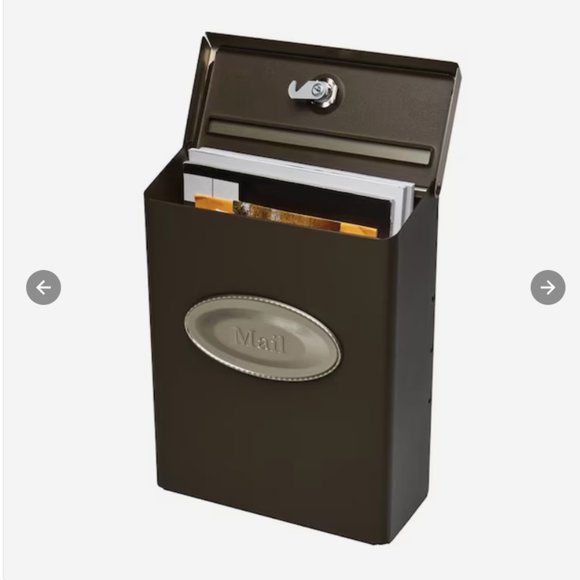 Gibraltar Mailboxes Wall Mount Bronze Metal Standard Lockable Mailbox - Picture 2 of 13